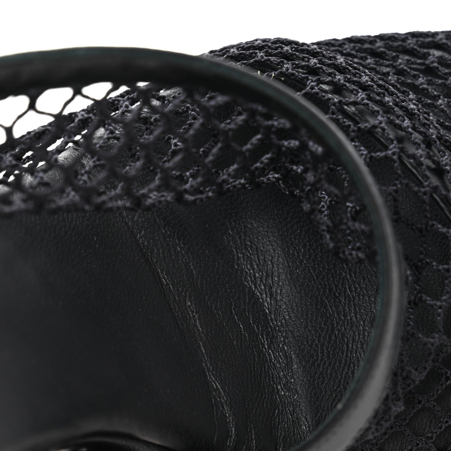 Mesh Nappa Chunky Chain Sandals 36.5 Black