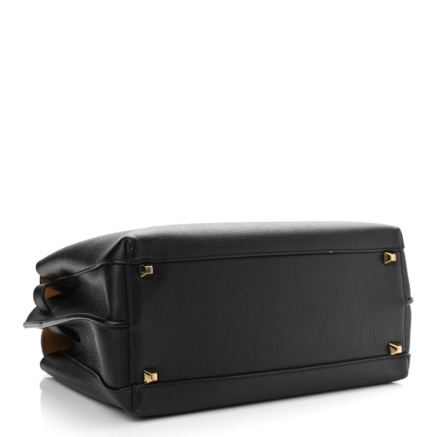 Grained Calfskin Medium Milla Tote Black