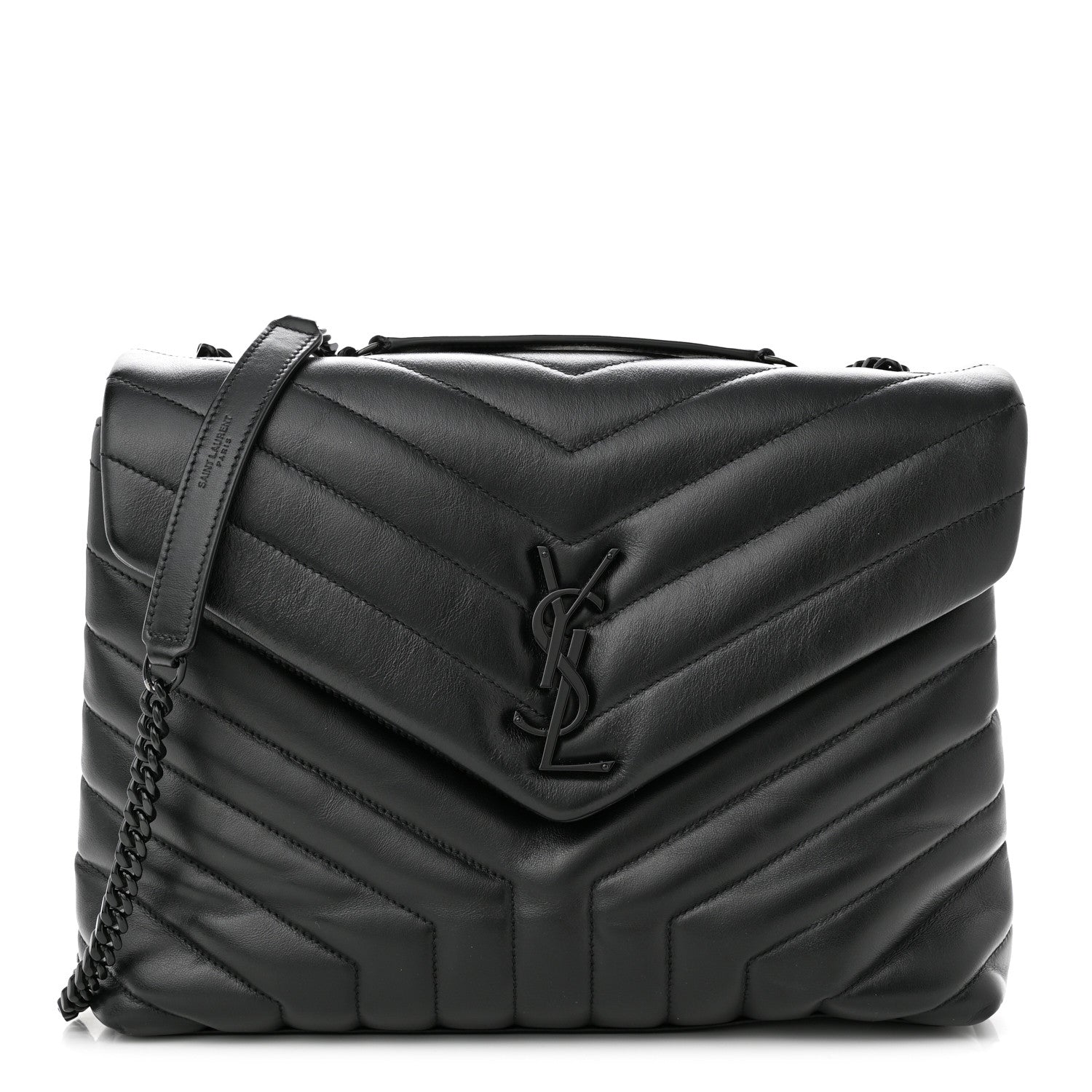 Saint Laurent Calfskin Y Quilted Monogram Monochrome Medium Loulou Chain Satchel Black 1 of 10