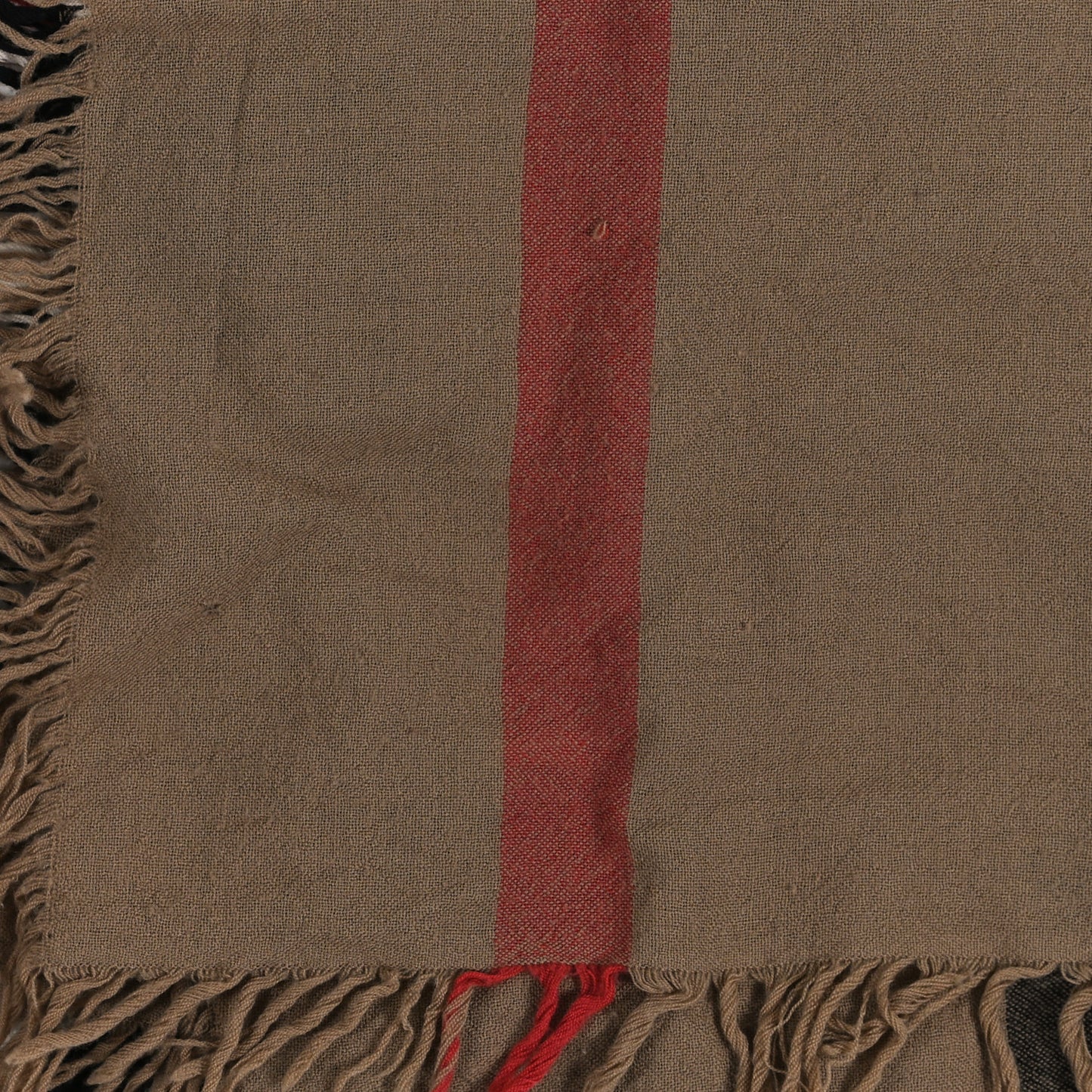 Merino Wool House Check Square Scarf Brown