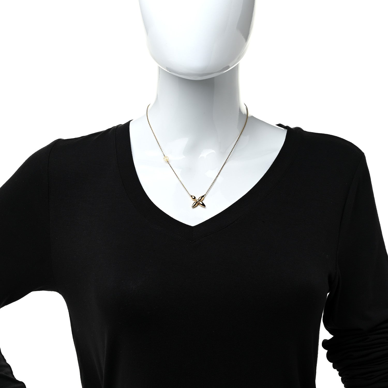 Louis Vuitton Metal Louisette Necklace Gold 2 of 7