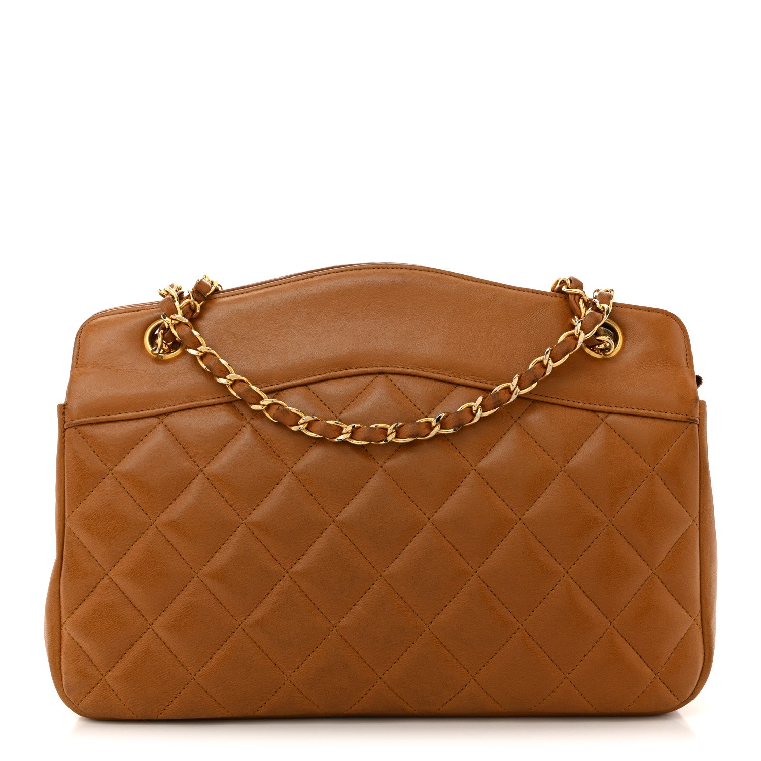 Chanel Lambskin Quilted Shoulder Bag Brown 1 of 17
