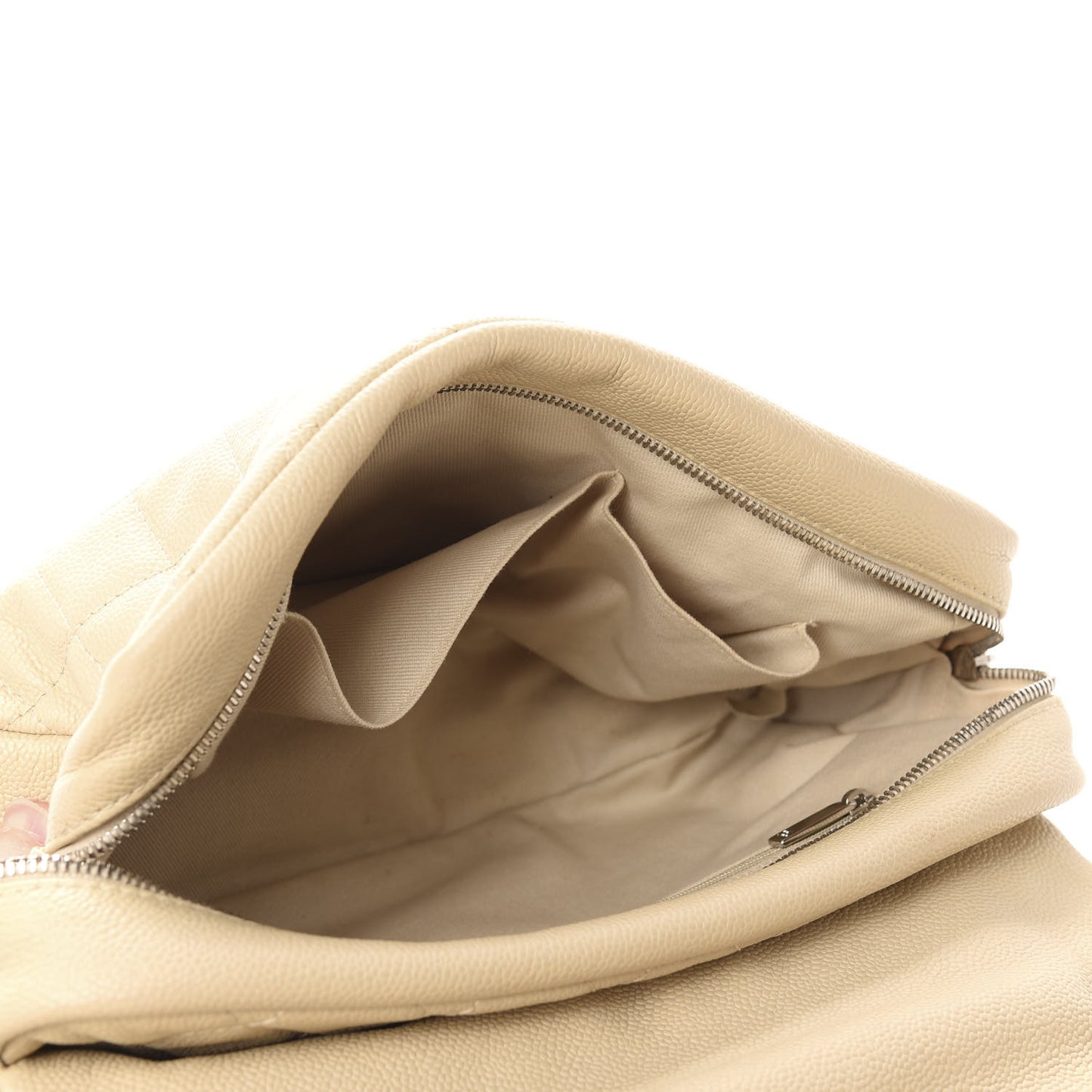 Caviar Quilted Jumbo Easy Flap Beige