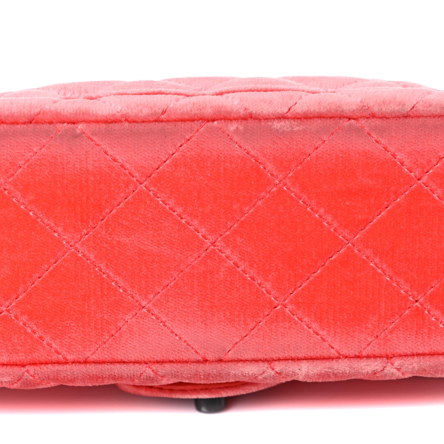 Velvet Quilted Mini Rectangular Flap Coral