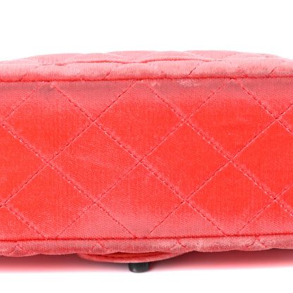Chanel Velvet Quilted Mini Rectangular Flap Coral 17 of 26