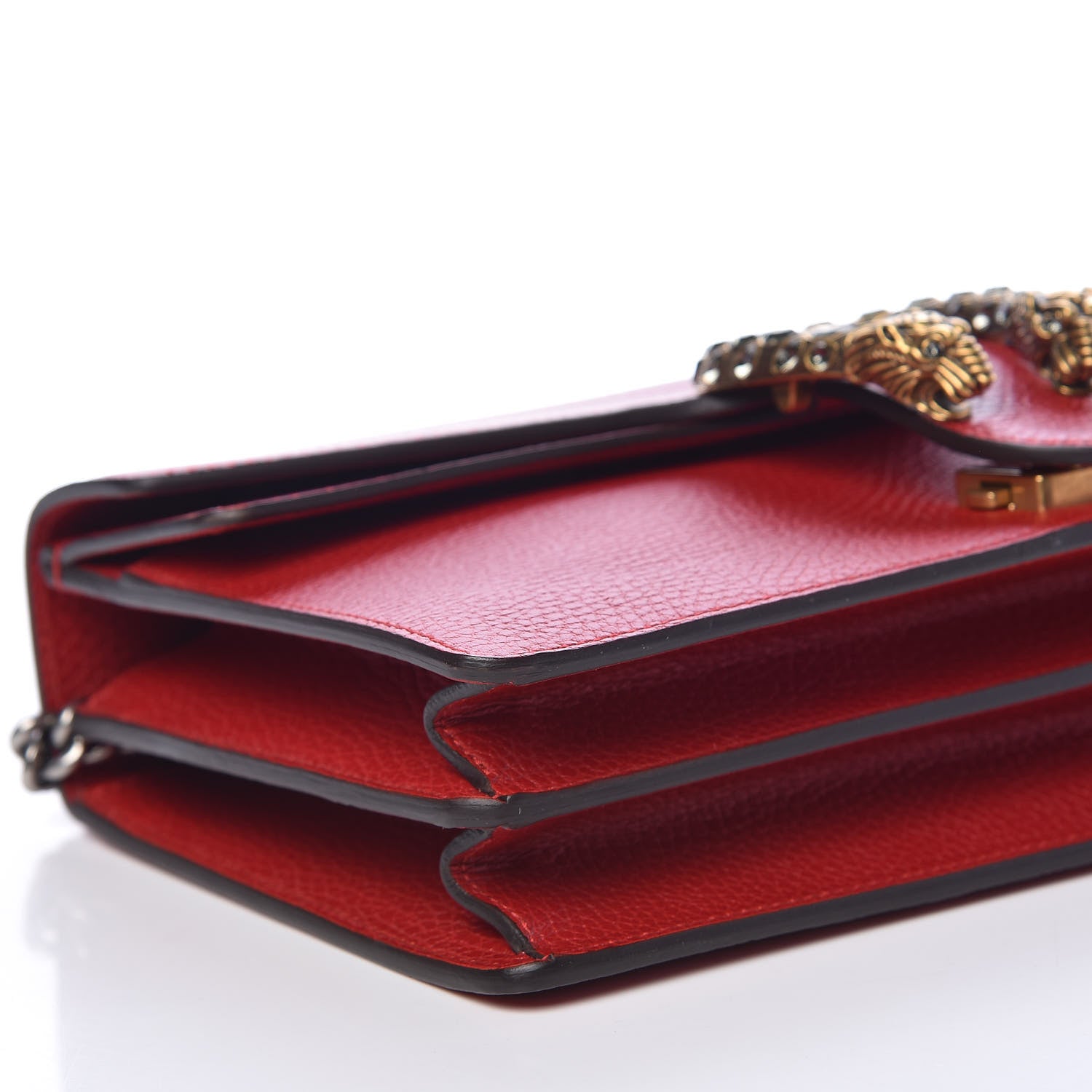 Gucci Dollar Calfskin Swarovski Crystal Small Dionysus Shoulder Bag Hibiscus Red 8 of 10