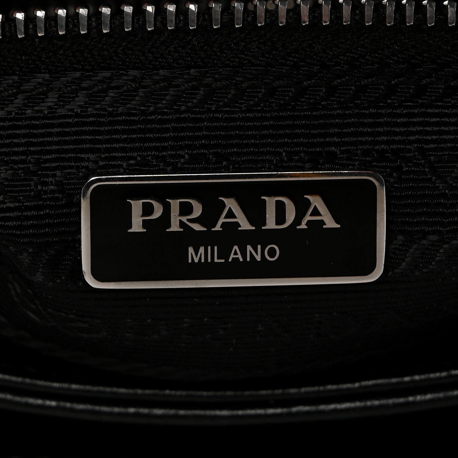 Prada Saffiano Tessuto Nylon Chain Shoulder Bag Black 6 of 10