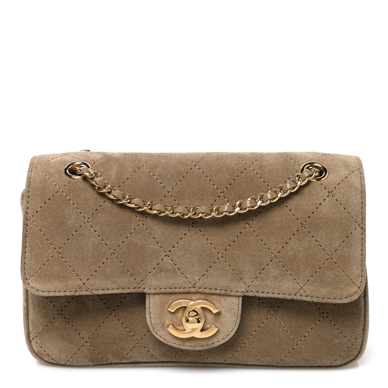 Chanel Suede Calfskin Mini Souplissimo Flap  Dark Beige 1 of 11