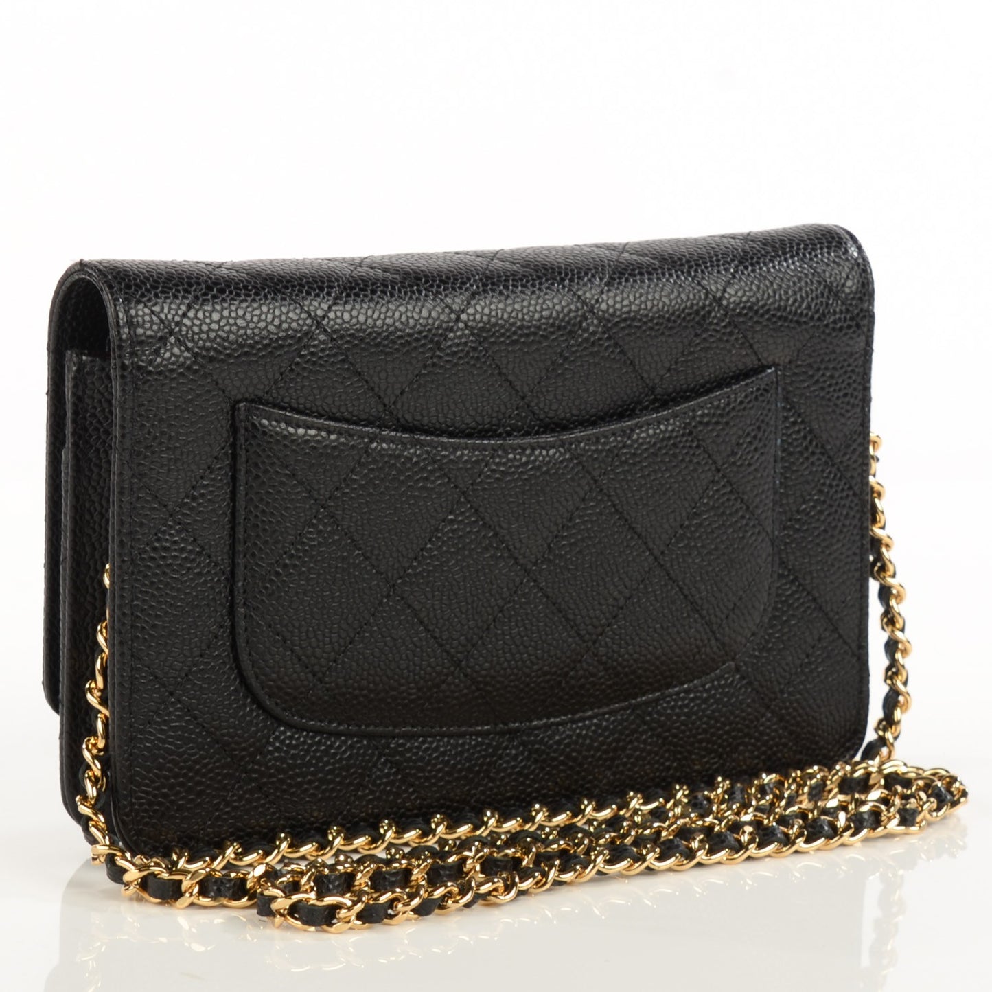 Caviar Quilted Wallet On Chain WOC Black