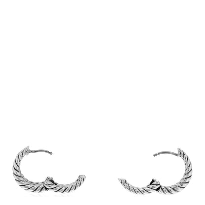 David Yurman Sterling Silver Diamond Stax Hoop Earrings 3 of 4