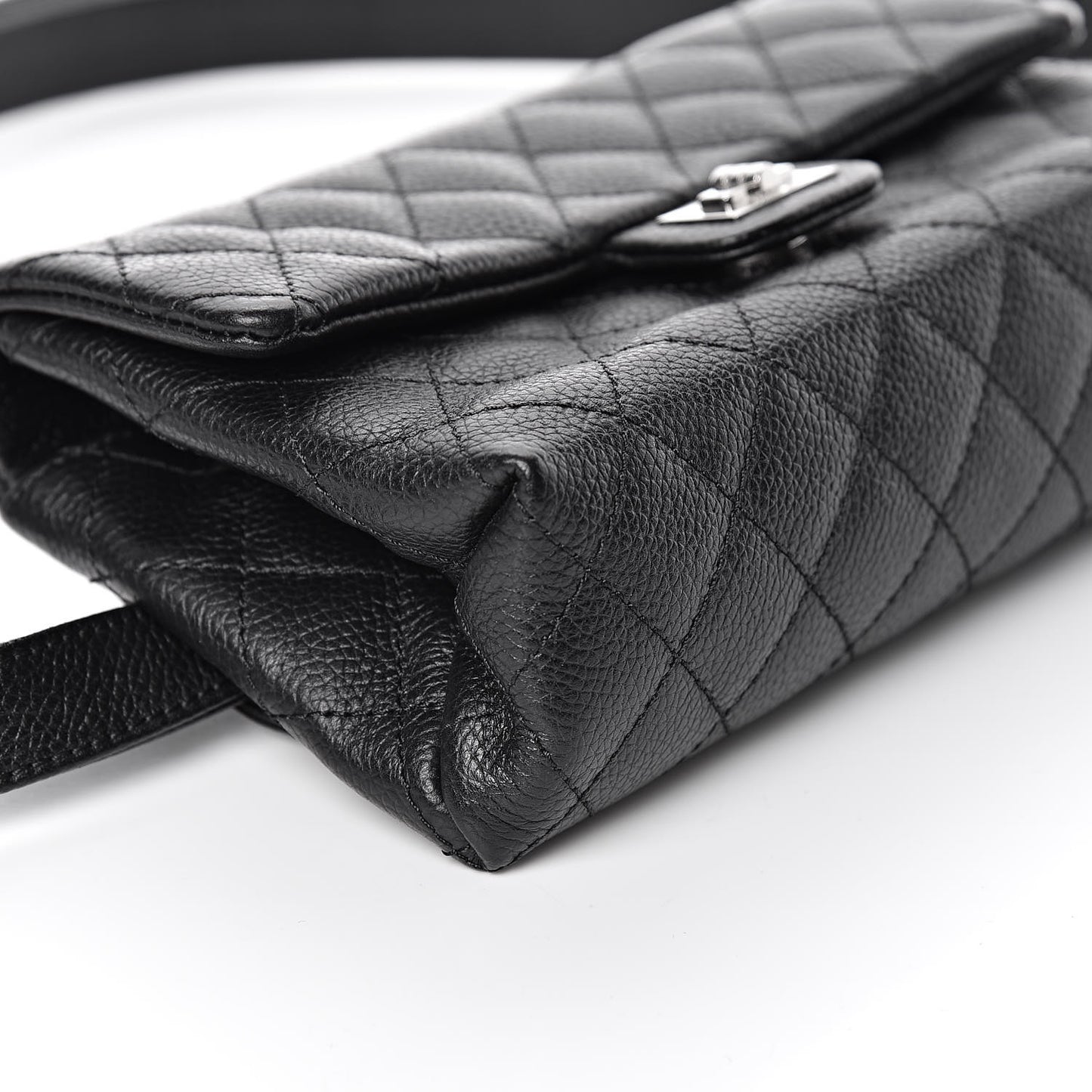 Grained Calfskin Quilted 2.55 Reissue Flap Belt Bag Clutch Black