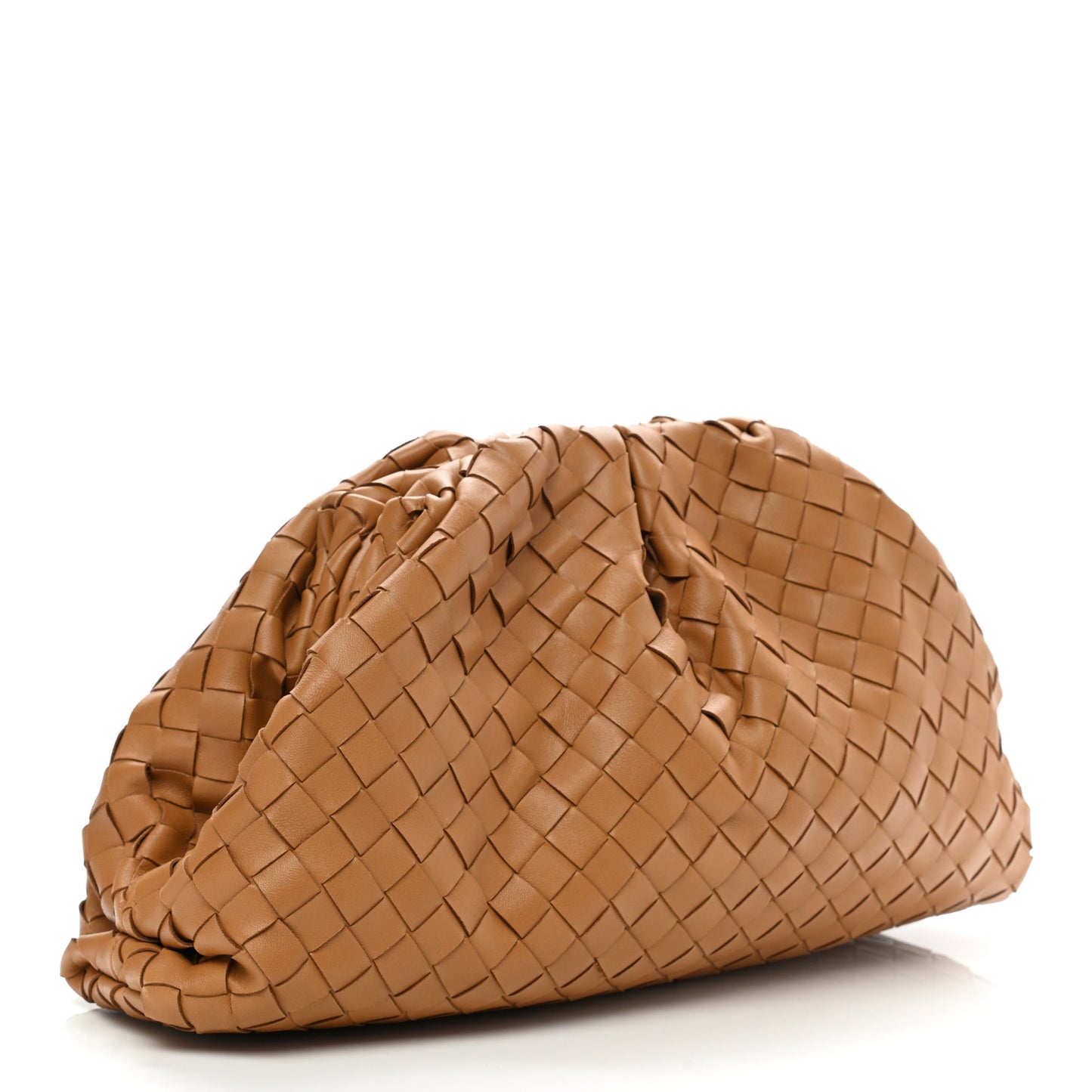 Nappa Maxi Intrecciato The Pouch Oversized Clutch Caramel