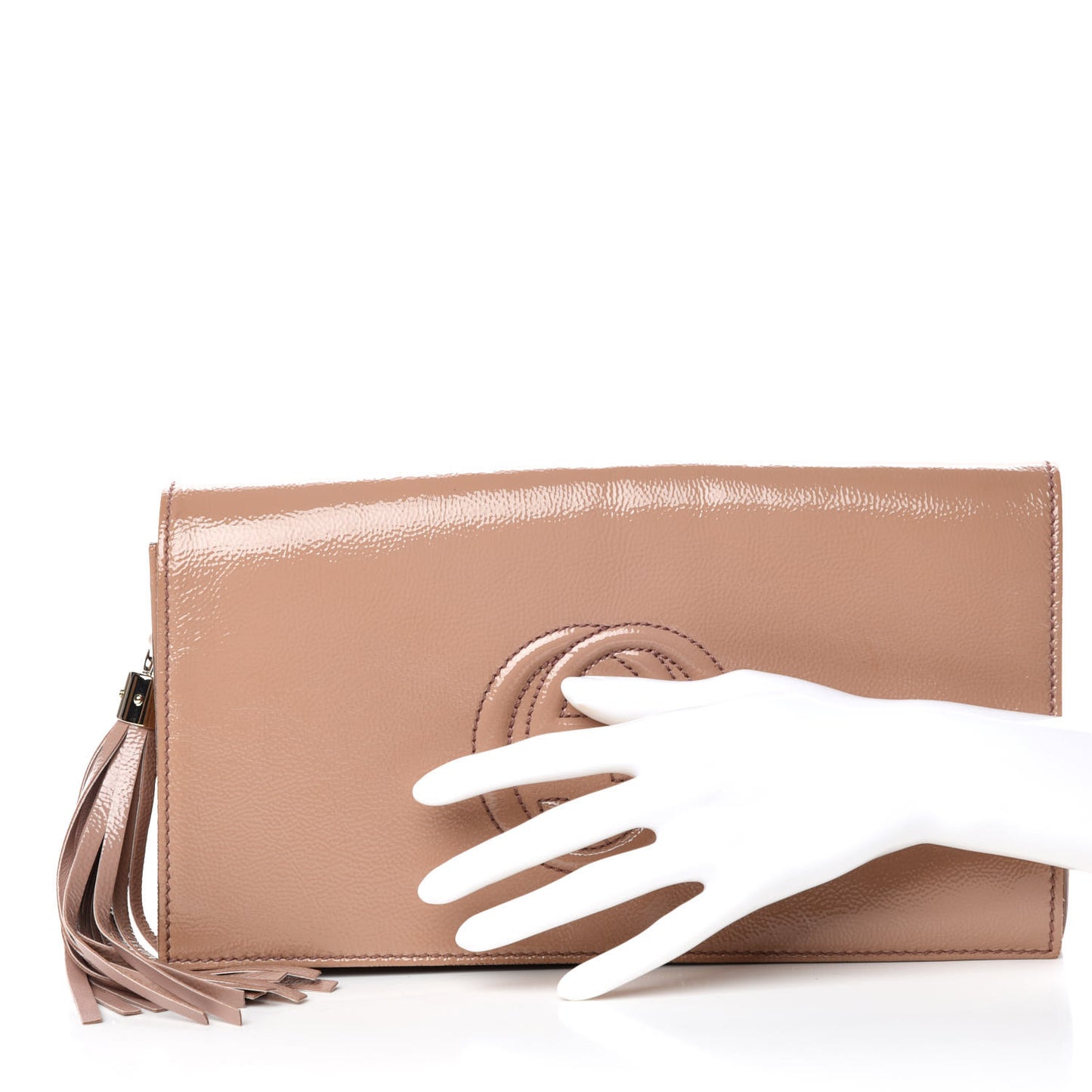 Soft Patent Medium Soho Clutch Dark Cipria