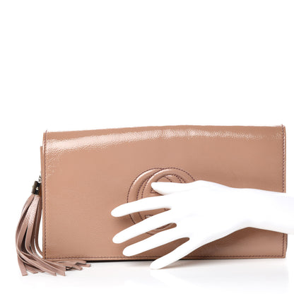 Gucci Soft Patent Medium Soho Clutch Dark Cipria 2 of 15