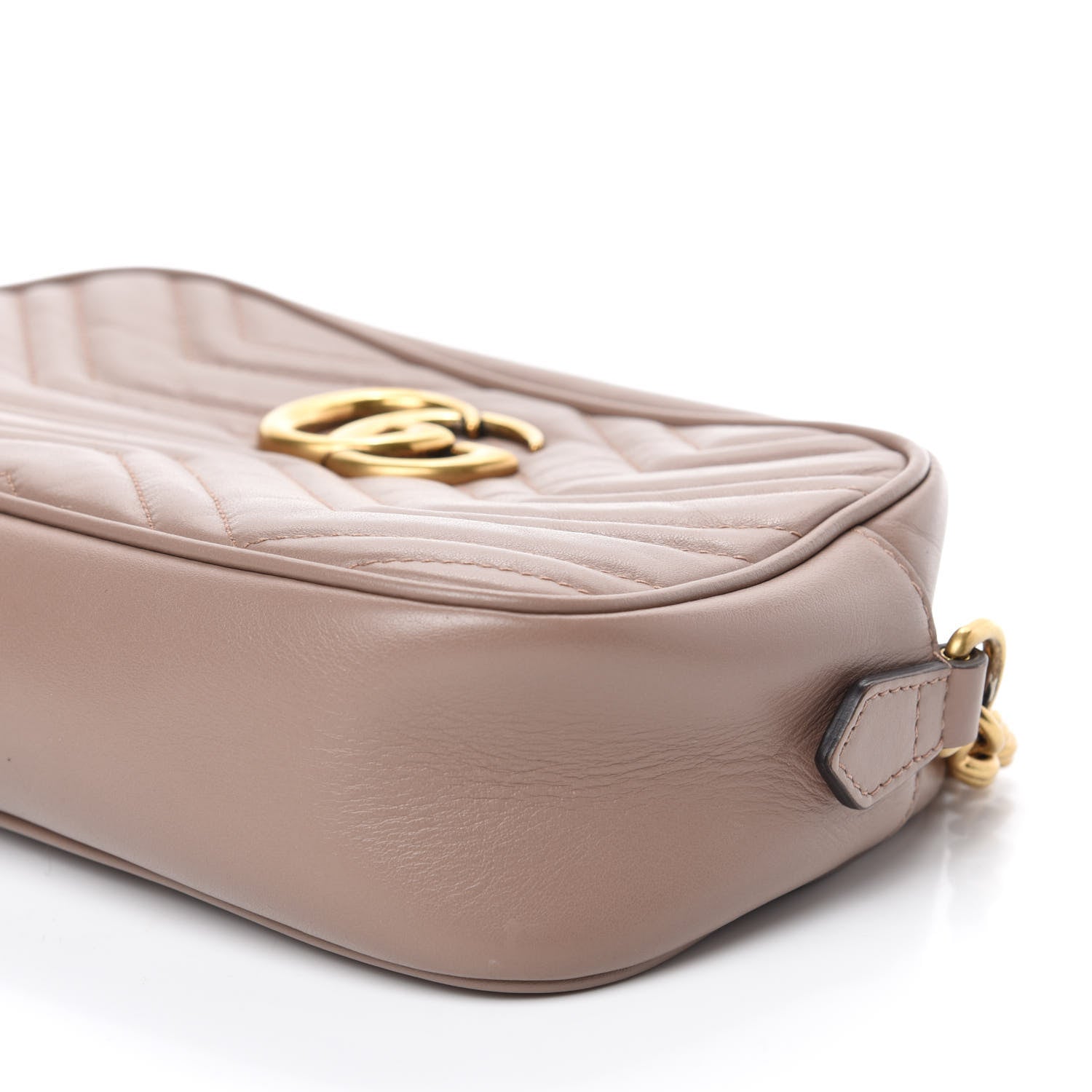 Gucci Calfskin Matelasse Small GG Marmont Chain Shoulder Bag Porcelain Rose 7 of 11
