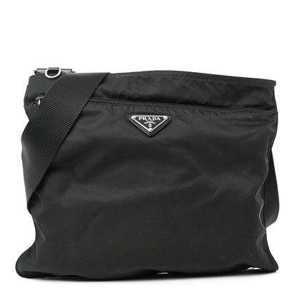 Prada Nylon Vela Flat Messenger Bag Black 1 of 10