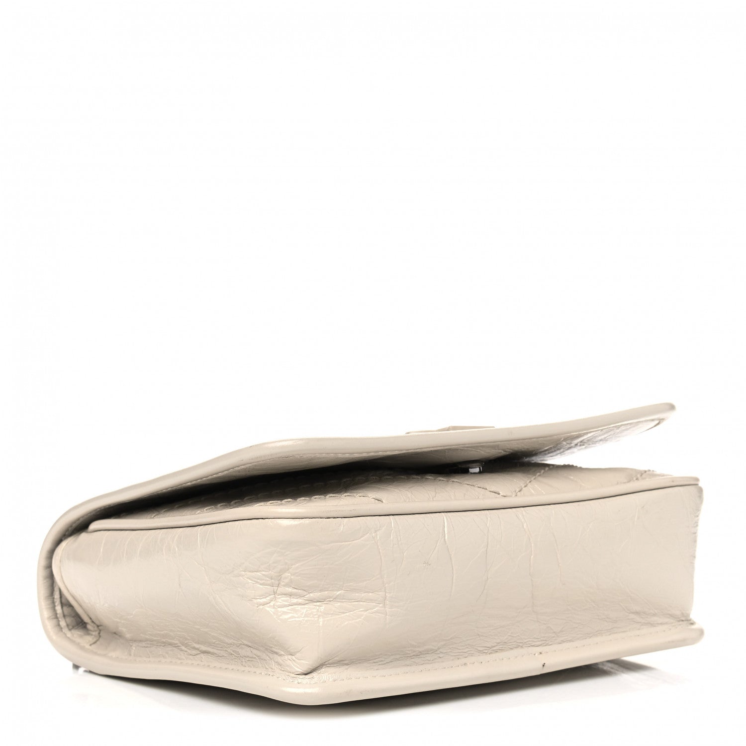 Saint Laurent Crinkled Calfskin Matelasse Monogram Niki Chain Wallet Crema Soft 3 of 5