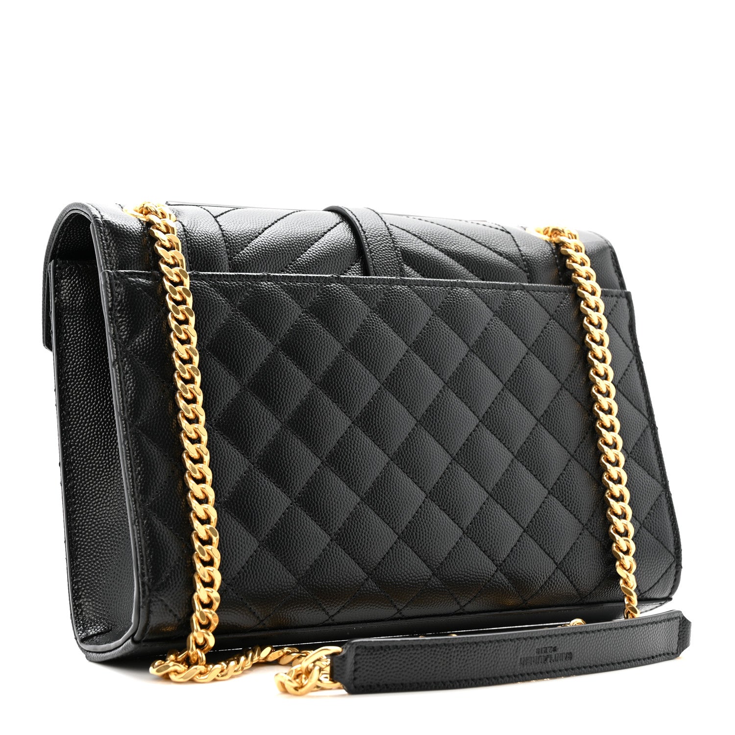 Saint Laurent Grain De Poudre Textured Mixed Matelasse Triquilt Medium Monogram Satchel Black 3 of 12