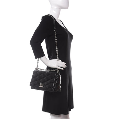 Louis Vuitton Lambskin Malletage GO-14 MM Black 2 of 9