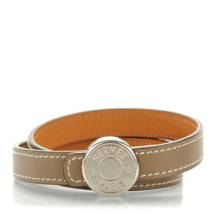 Hermes Tadelakt Looping Double Tour Bracelet Etoupe 1 of 7