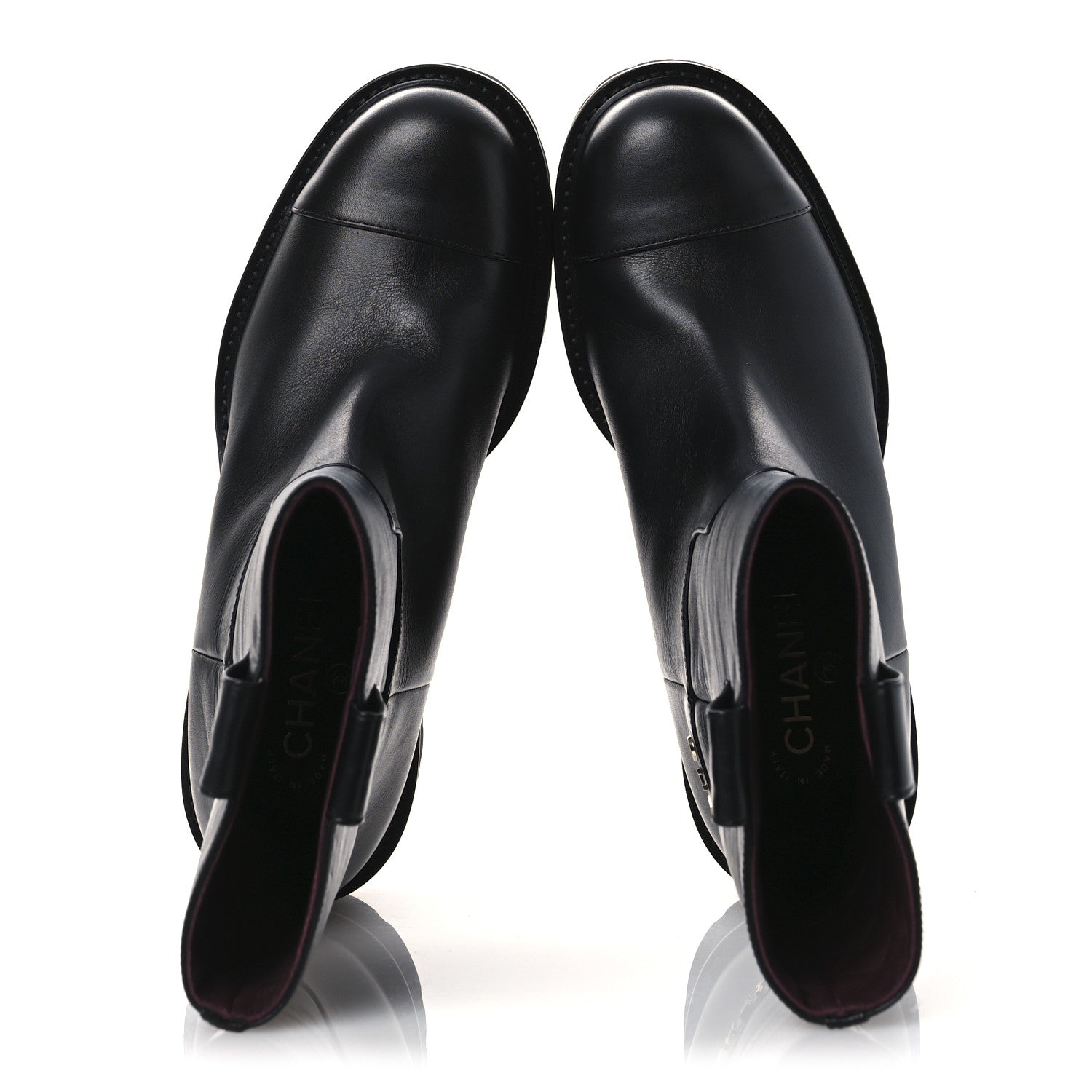 Chanel Calfskin CC Ankle Boots 39.5 Black 2 of 11