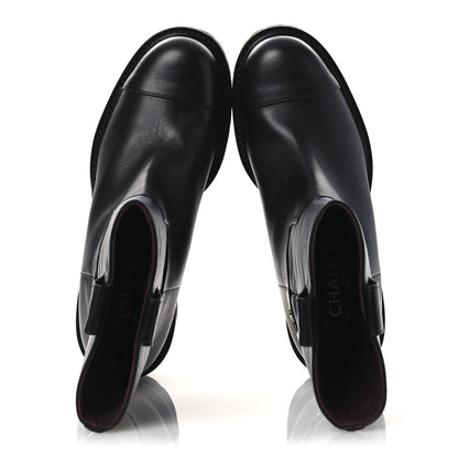Chanel Calfskin CC Ankle Boots 39.5 Black 2 of 11