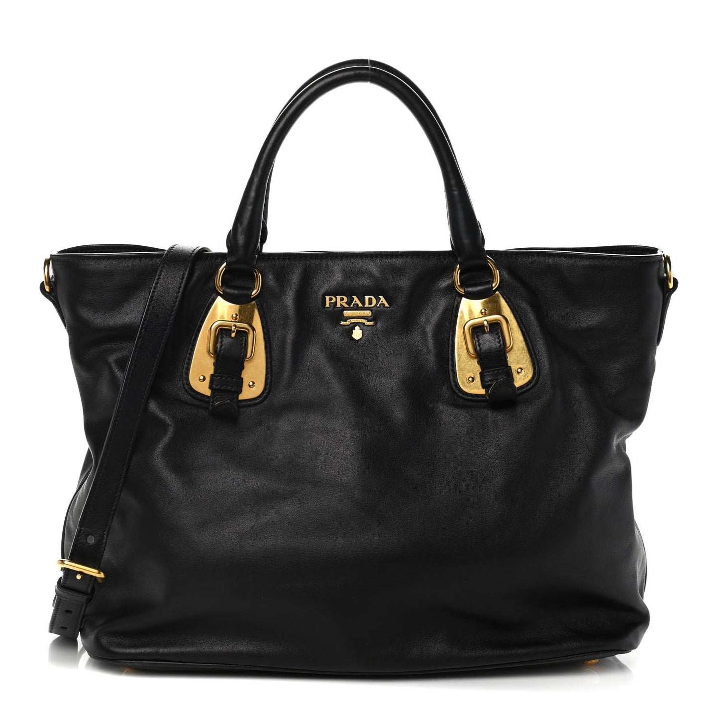 Soft Calf Shopping Tote Black