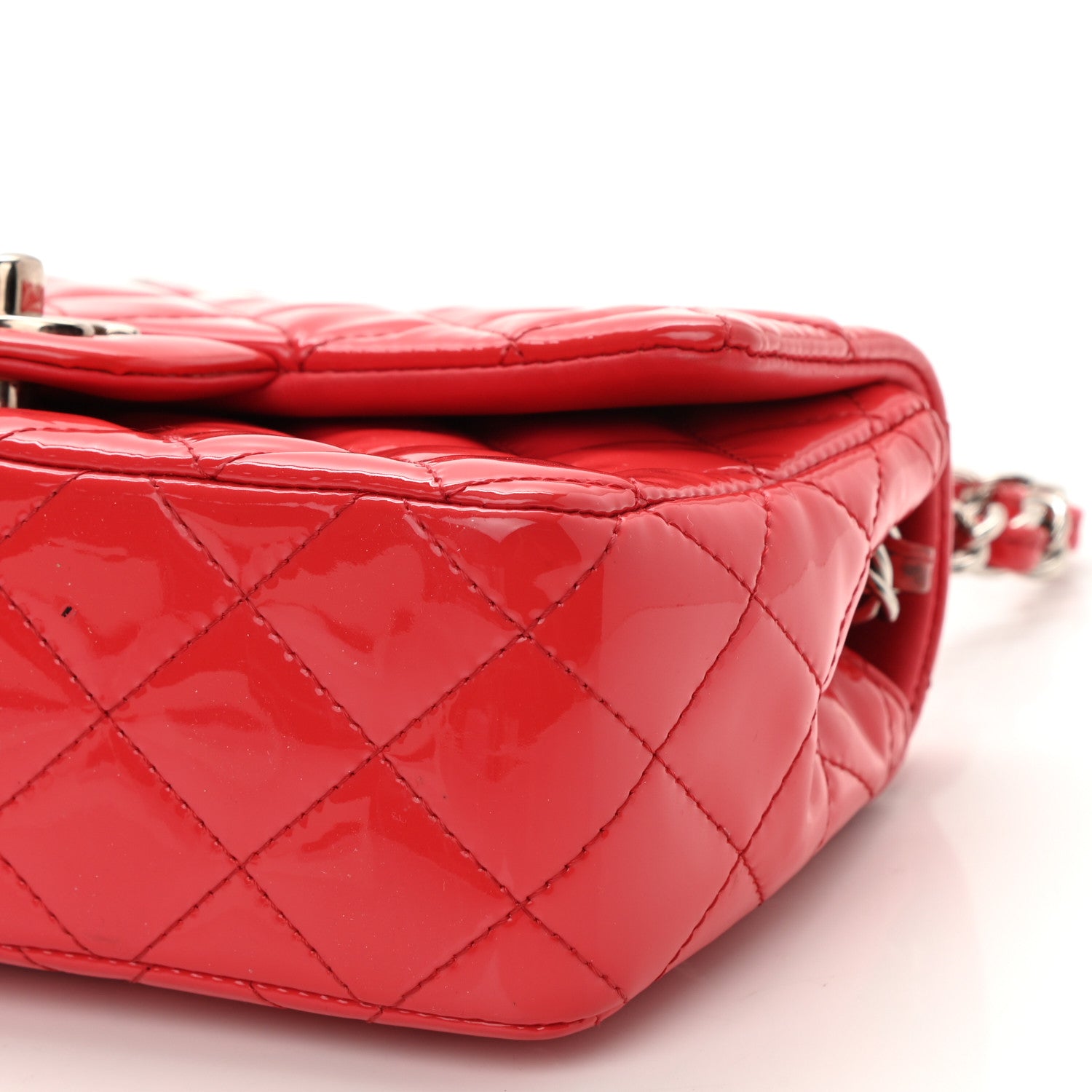 Chanel Patent Calfskin Quilted Mini Rectangular Flap Red 9 of 12