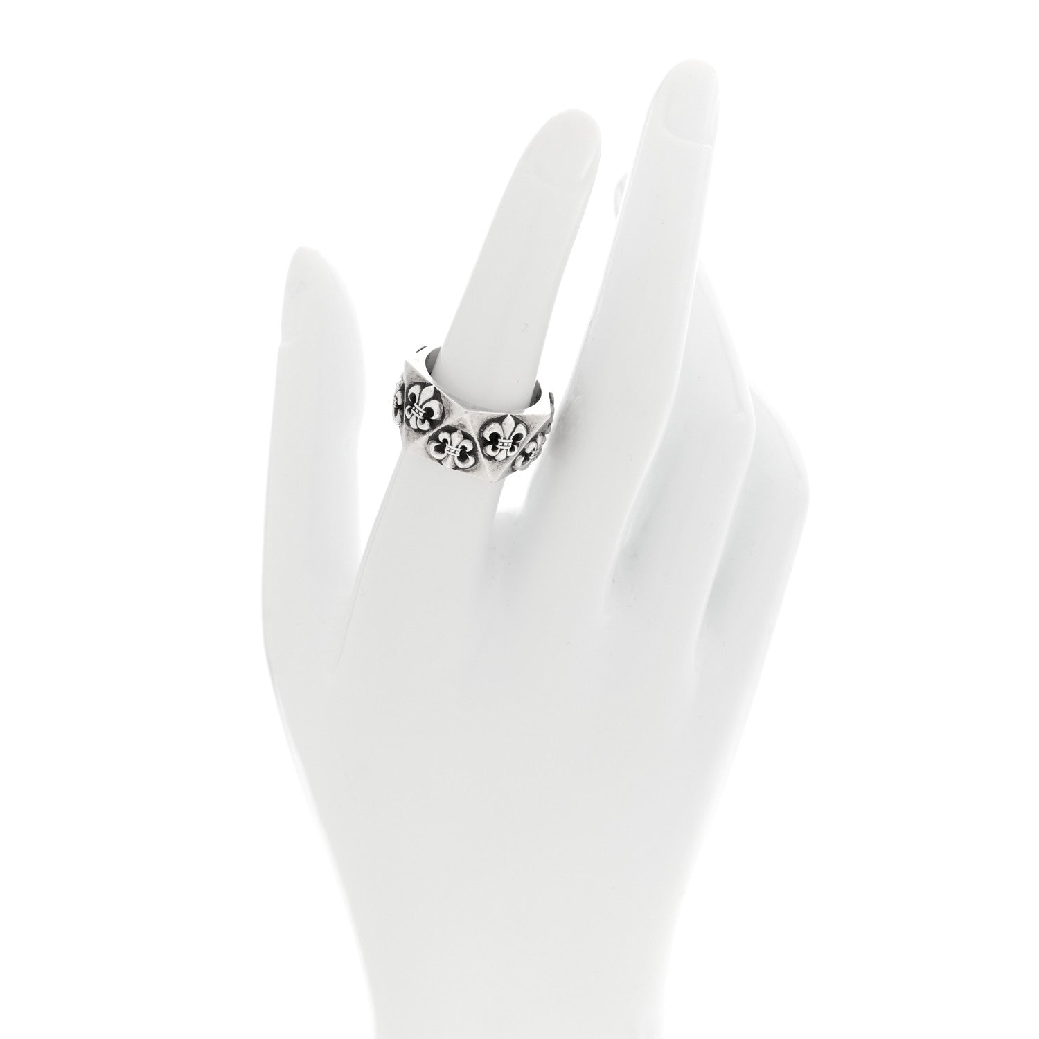 Chrome Hearts Sterling SIlver Pentagon Fleur de Lis Ring 54 7 2 of 5