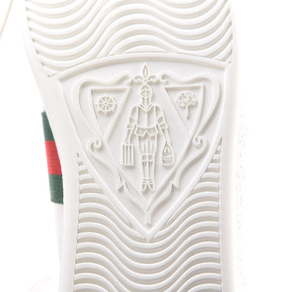 Gucci Calfskin Web Floral Embroidered Ace Sneakers 38 White 11 of 12