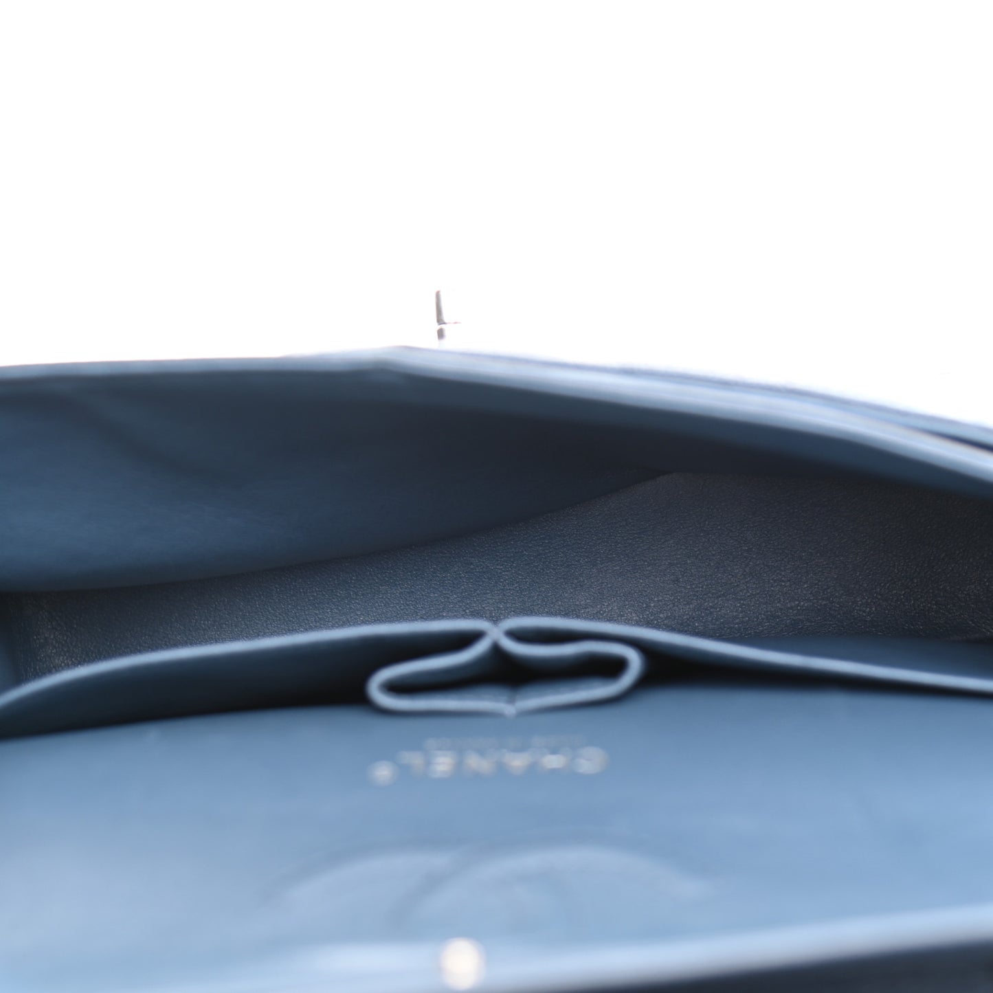 Caviar Quilted Medium Double Flap Blue