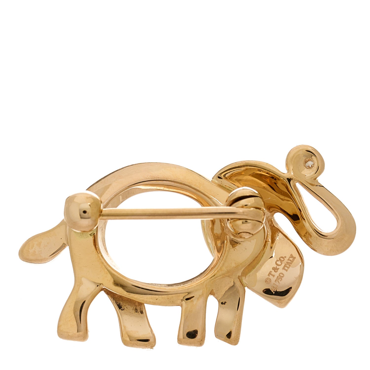 Tiffany 18K Rose Gold Diamond Save the Wild Elephant Brooch 3 of 4