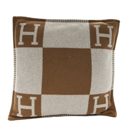 Hermes Wool Cashmere Avalon Pillow Ecru Camel 2 of 3
