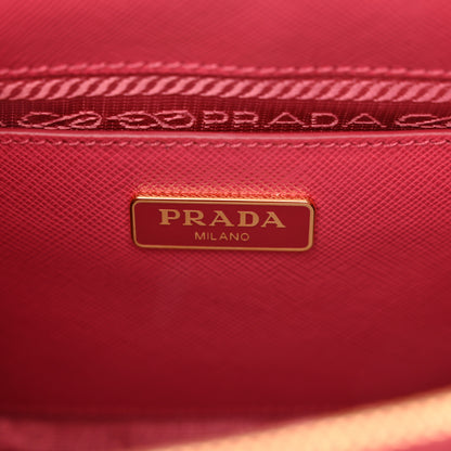 Prada Saffiano Lux Micro Galleria Double Zip Tote Peonia 6 of 11