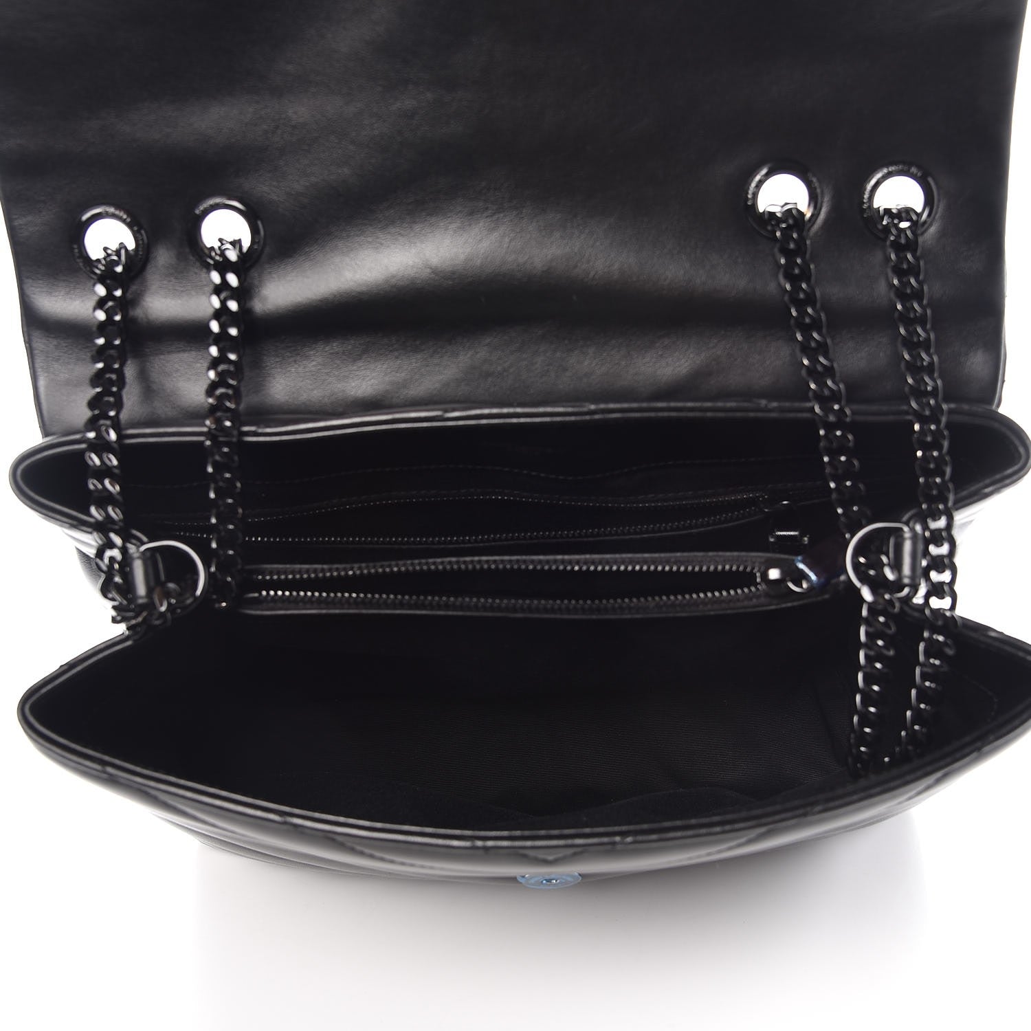 Saint Laurent Calfskin Y Quilted Monogram Medium Loulou Chain Satchel Black 5 of 10