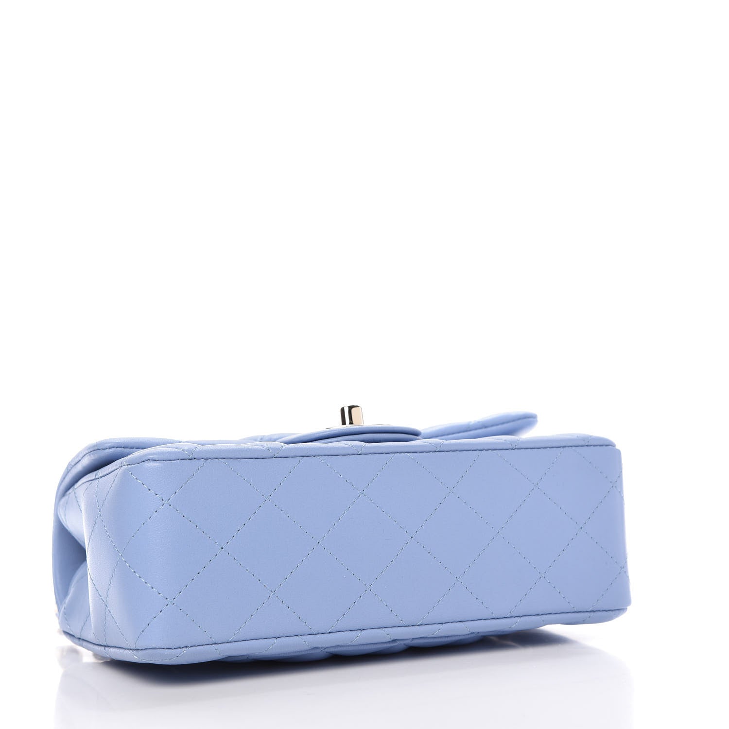 Chanel Lambskin Quilted Mini Rectangular Flap Light Blue 4 of 11