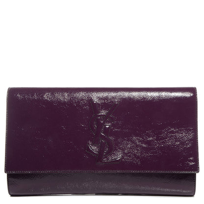 Saint Laurent Patent Large Belle De Jour Clutch Violet 1 of 7