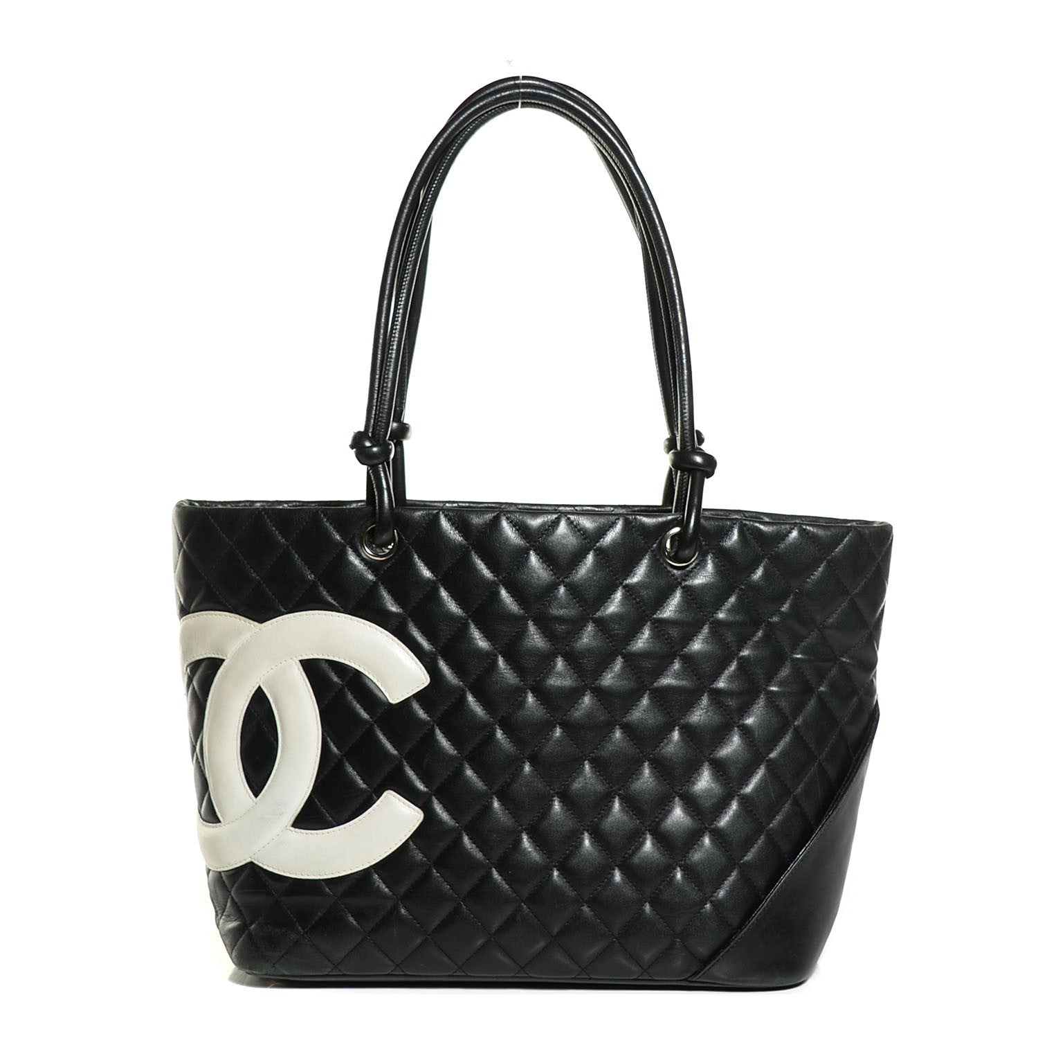 Chanel Calfskin Quilted Large Cambon Tote Black White 1 of 8