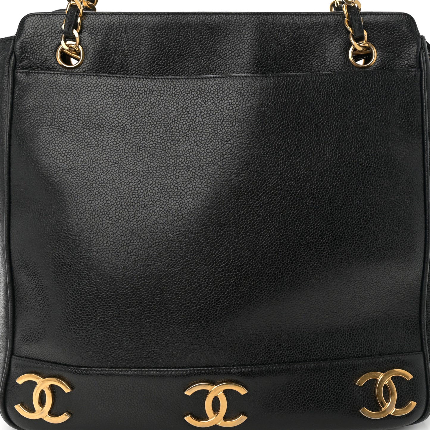 Caviar Triple CC Shoulder Bag Black