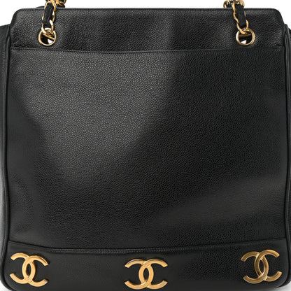 Chanel Caviar Triple CC Shoulder Bag Black 9 of 11