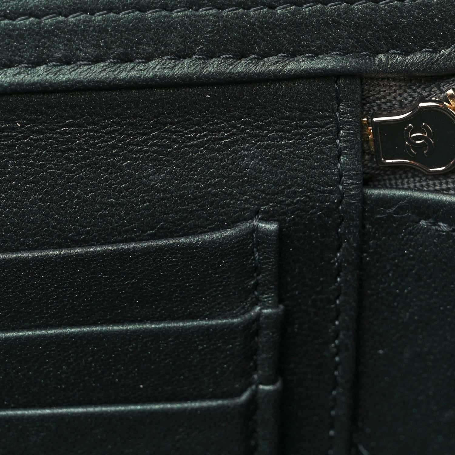 Chanel Iridescent Lambskin Quilted Small Top Handle Vanity Case With Chain Dark Green 11 of 15