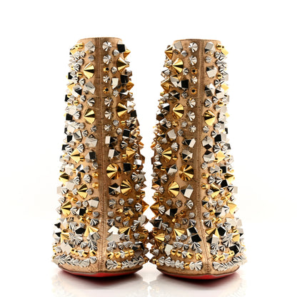 Christian Louboutin Liege Pepite Specchio So Full Kate 100 Ankle Boots 39 Gold Multicolor 2 of 10