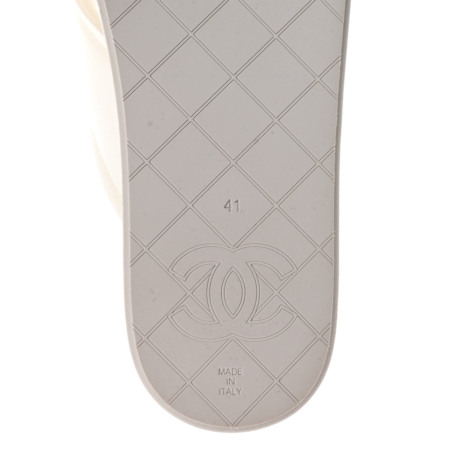 Chanel Fabric CC Thong Sandals 41 White 8 of 12
