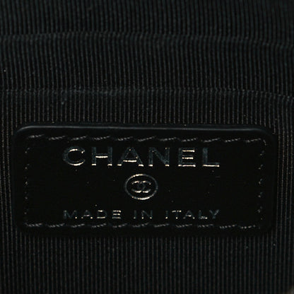 Chanel Caviar Camellia Embossed Cosmetic Pouch Black 7 of 7