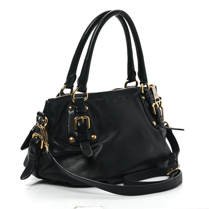 Prada Soft Calf Shopping Satchel Black 3 of 11