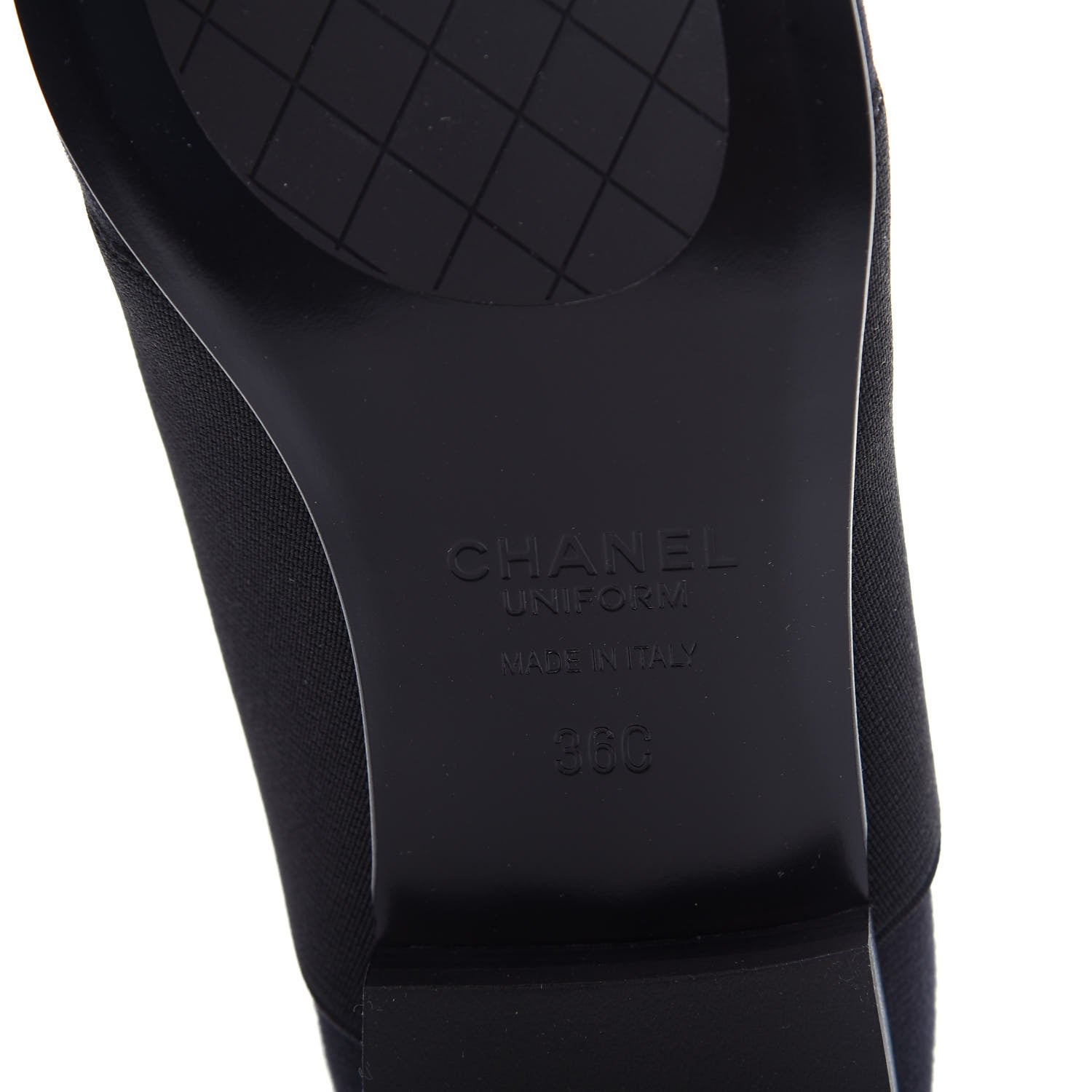Chanel Calfskin Elastic Lace Up Cap Toe CC Loafers 36 Black 9 of 10