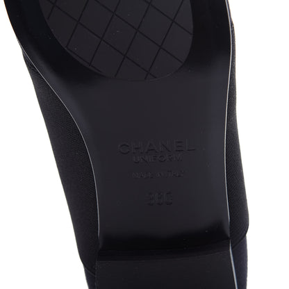Chanel Calfskin Elastic Lace Up Cap Toe CC Loafers 36 Black 9 of 10