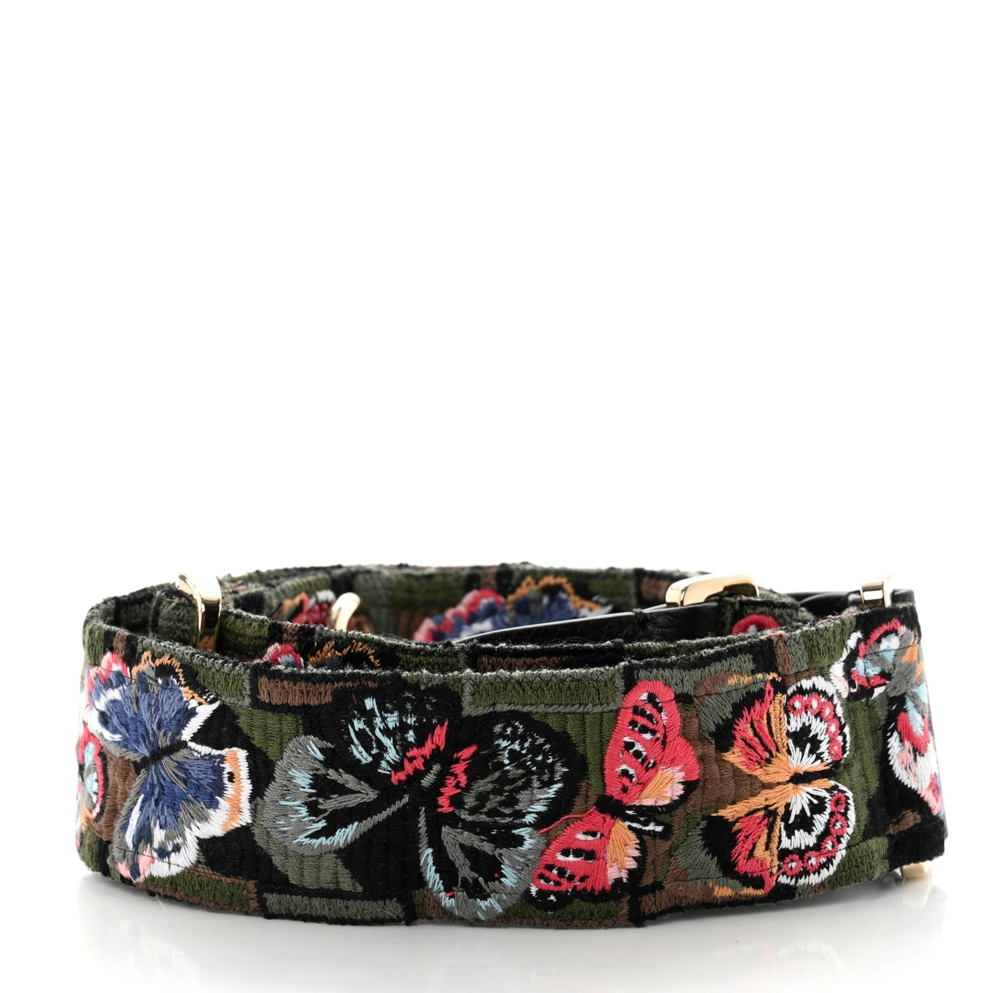 Canvas Camubutterfly Rockstud Guitar Strap Multicolor