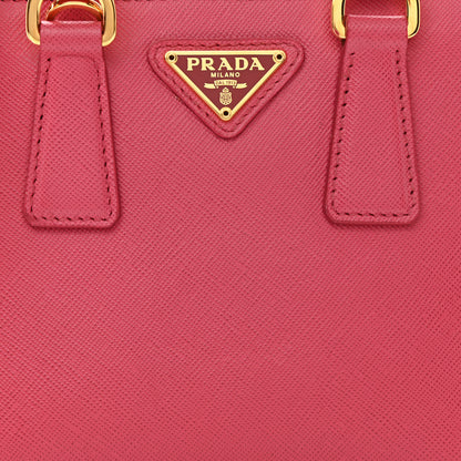 Prada Saffiano Lux Micro Galleria Double Zip Tote Peonia 9 of 11