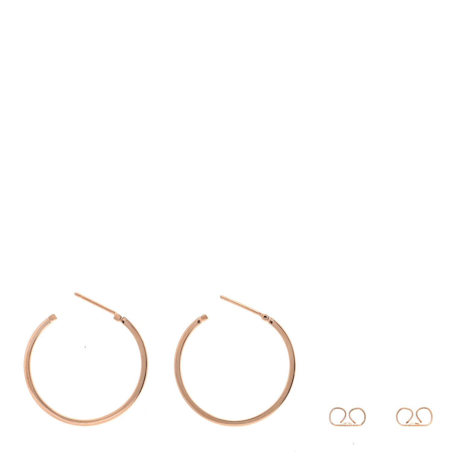 Tiffany 18K Yellow Gold Medium T Wire Hoop Earrings 3 of 5